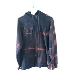 Under Armour Bleach Dyed Zip Hoodie XL Distressed Oversized
